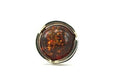 925 STERLING SILVER ROUND AMBER FASHION GEMSTONE RING SIZE 6.25 VINTAGE 7.9g