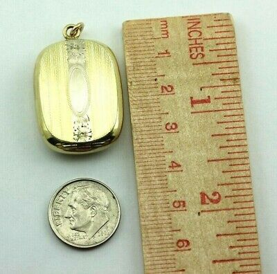 GOLD PLATED LOCKET PENDANT CHARM DETAILED WHITE GOLD FLORAL VICTORIAN ESTATE