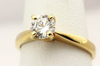 14k yellow gold 6mm round CZ cubic zirconia solitaire engagement ring 3.4g