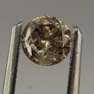 0.31 carat round brilliant cut diamond 4.1mm loose natural light brown I2 estate
