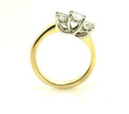 14k yellow gold platinum three 3 stone round diamond engagement ring estate 6.8g