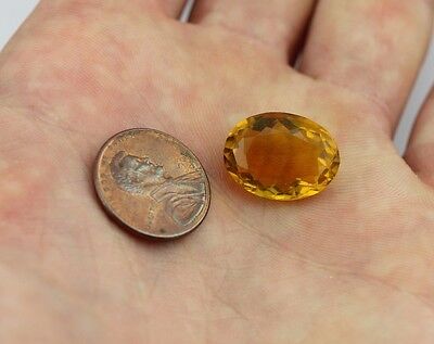 Oval Brilliant Loose Gemstone 16.17ct Yellow Orange Fluorite 17.96x13.45x9.11mm