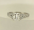 GIA 1.00ct radiant diamond E VS2 platinum split band engagement ring 1.58ctw NEW
