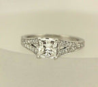 GIA 1.00ct radiant diamond E VS2 platinum split band engagement ring 1.58ctw NEW