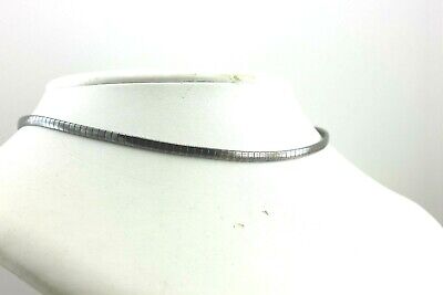 925 STERLING SILVER 16" 4 MM OMEGA CHAIN NECKLACE BLACK RHODIUM PLATED