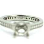 PLATINUM DIAMOND 7 MM ROUND SEMI MOUNT ENGAGEMENT RING 0.36 CTW 5.75 BAND NEW
