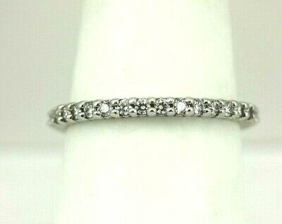 Platinum .49ctw round diamond wedding band 2mm eternity ring size 7.5 estate