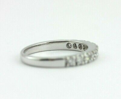 14K WHITE GOLD .50 CTW DIAMOND ANNIVERSARY WEDDING BAND RING ESTATE VINTAGE