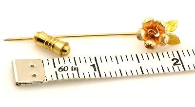 Vintage KREMENTZ STICK PIN Rose Flower Estate gold plated