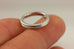 14k white gold wedding band size 4.25 ring 3mm polished lines satin edges women