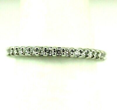 Platinum .48ctw round diamond eternity anniversary wedding band 2mm ring size 7
