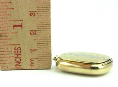 GOLD PLATED LOCKET PENDANT CHARM DETAILED WHITE GOLD FLORAL VICTORIAN ESTATE