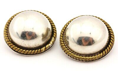 MEXICO 925 TN-82 STERLING SILVER CLIP ON 0.75 INCH ROUND EARRINGS VINTAGE 17.0g