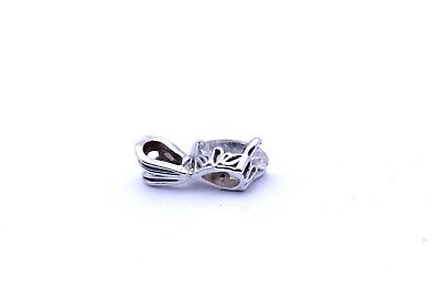 14K WHITE GOLD .34 CT 6.48x3.69x2.35mm PEAR SHAPE DIAMOND SCROLL PENDANT NEW