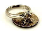 Platinum 6.5-7 mm round cathedral engagement ring solitaire setting size 3.25