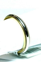 18k yellow gold platinum two tone milgrain band 3.4mm size 9 ring new 6.1 grams