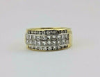 18K YELLOW GOLD 1.93 CTW PRINCESS ROUND DIAMOND WEDDING BAND RING SZ 6.5 ESTATE