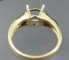 18k yellow gold engagement ring oval cushion semi mount baguette diamonds estate