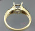 18k yellow gold engagement ring oval cushion semi mount baguette diamonds estate