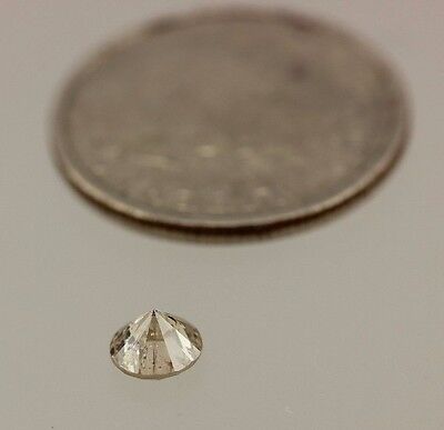 Round brilliant cut 0.37 carat loose diamond 4.3mm natural Light Brown I2 estate