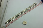 925 sterling silver 7.5" 15mm bar link chain bracelet 20.82g vintage estate