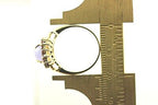 14k yellow gold Lavender Jadeite Jade Natural Rhodolite Garnet Halo Ring estate