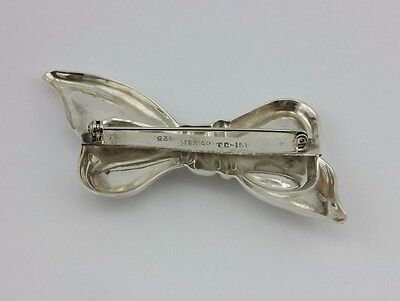 925 sterling silver bow tie ribbon brooch pin Taxco Mexico estate vintage 16.3 g