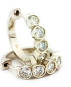 14k white gold 1.85ctw natural diamond hoop huggie earrings 0.75 inch 8.30g new