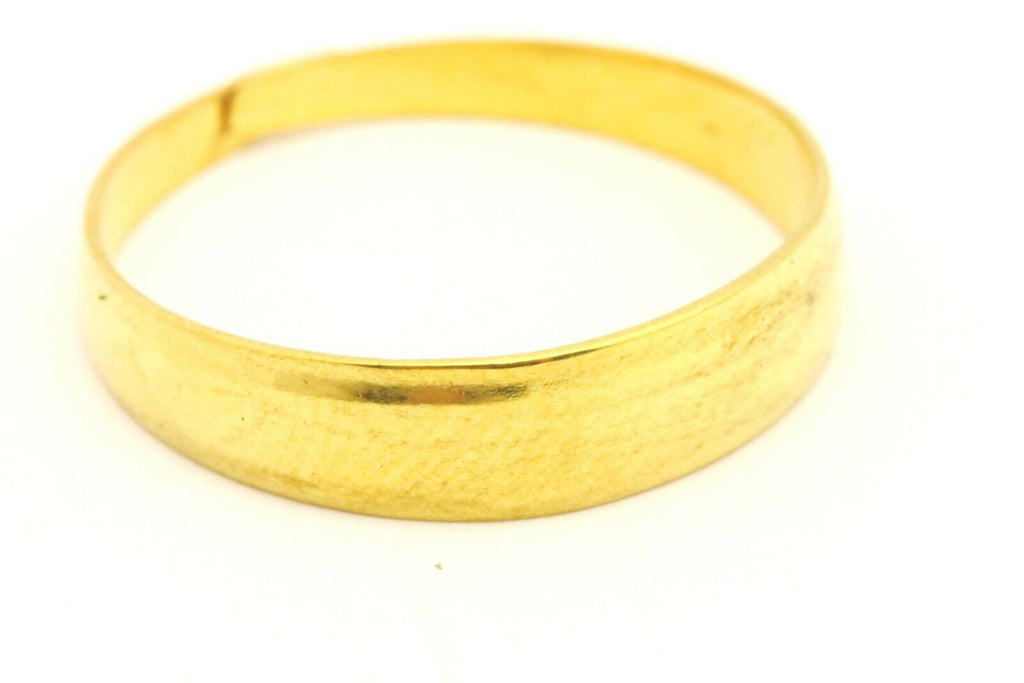 9999 24k yellow gold plain band ring adjustable size 13 5.7mm 4.48g vintage