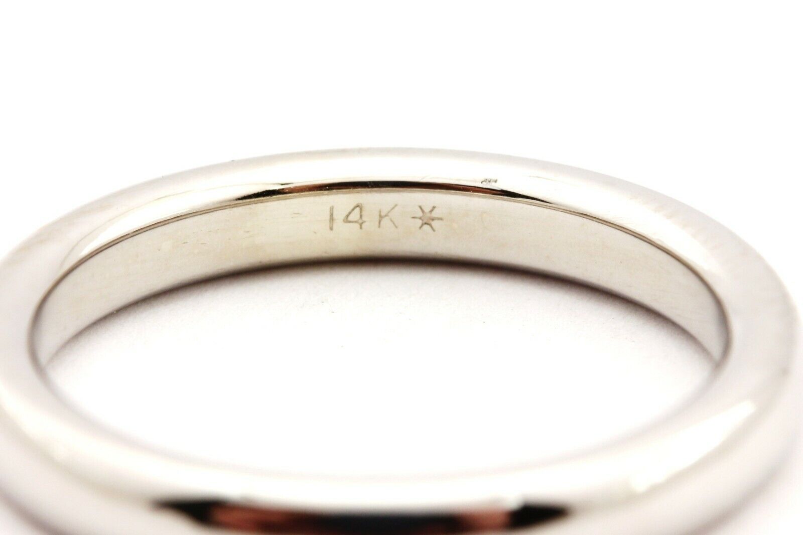 14k white gold 3mm wedding band ring size 6.5 new 4.29g