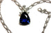 18kw gold platinum 7.68ct GIA blue sapphire 0.52ctw diamond pendant necklace