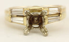 18k yellow gold wedding ring set 1ct square center diamond tapered baguettes set