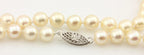 20 inch cultured pearl strand necklace 7-7.5mm round cream 14k white gold clasp