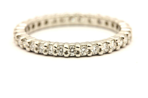 platinum 0.44ctw diamond eternity wedding band ring size 5 2.54g new
