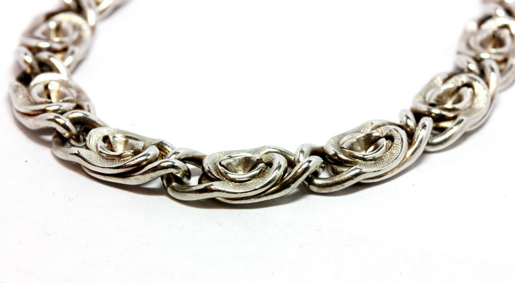 925 sterling silver 8 inch 8mm florentine rosette chain bracelet lobster 23.81g