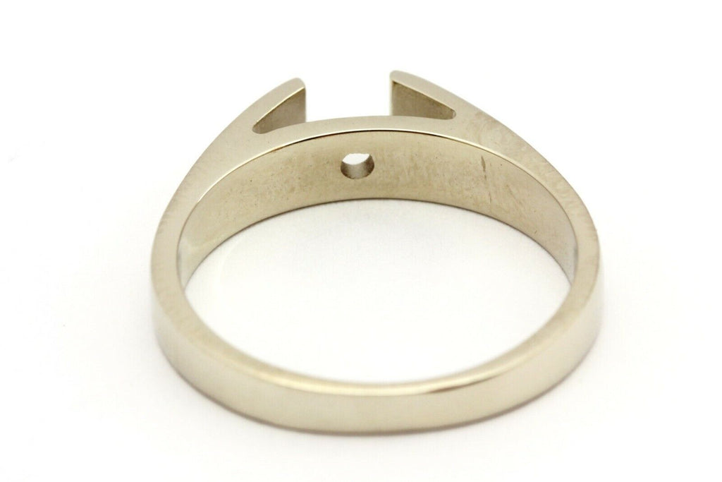 14k white gold 4mm flat cathedral engagement ring setting no head size 6.5 3.62g