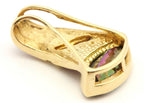 14k yellow gold mystic topaz diamond mother of pearl slide pendant 1 inch 4.78g