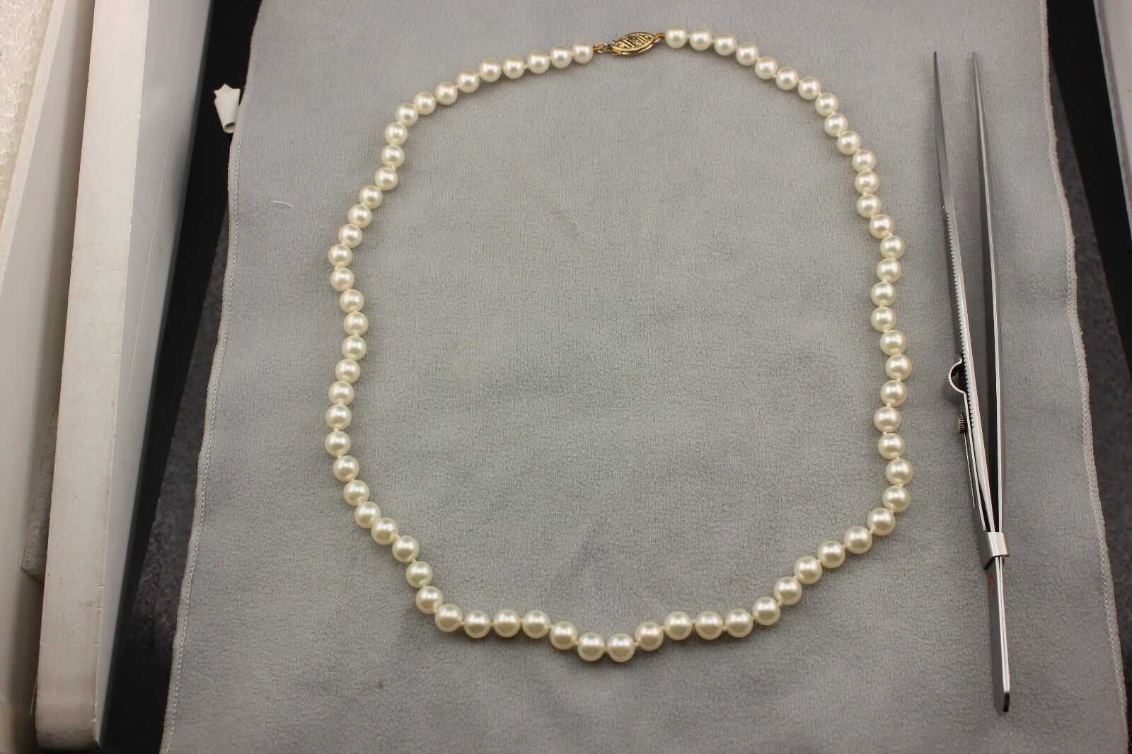 14k yellow gold 18 inch 5.5-6mm round cultured pearl strand necklace Chinese NEW