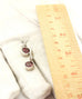 14k white gold rhodolite garnet diamond huggie hoop dangle drop earrings 3.63g