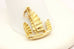 CP 585 14k yellow gold junket boat Hong Kong charm 0.75 inch 1.39g vintage