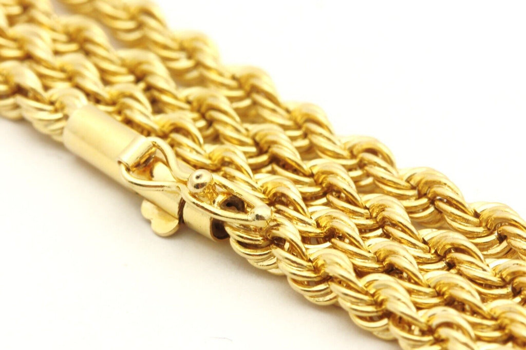 14k yellow gold rope chain necklace tab clasp 20 inch 3mm 16.81g vintage estate
