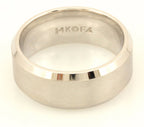 14kw gold Men's 8mm wedding band satin center polish beveled edge ring sz 7.25