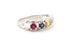 14k white gold 5 gemstone 1.11ctw braided Mother's ring band size 7.75 3.15g