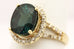14k yellow gold blue indicolite tourmaline diamond halo ring size 6.25 4.08g