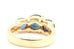 14k yellow gold 3.56ct round blue sapphire 3 stone ring size 6 5.43g estate