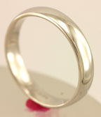 New 14k white gold Men's 4mm wedding band size 9 ring high polish low dome 4.17g