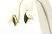 14k yellow gold black onyx pearl stud earrings vintage 1.61g estate