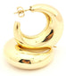 14k yellow gold drop dangle hoop earrings hollow 1.25 inch 15.18g vintage estate
