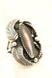SD sterling silver marquise abalone shell ring size 6.5 8.4g vintage estate