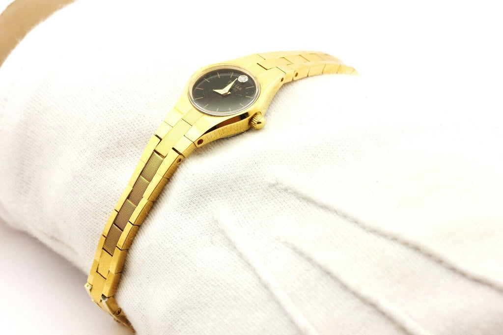 pulsar quartz watch stainless steel gold tone 6.5 inch 16mm round not working